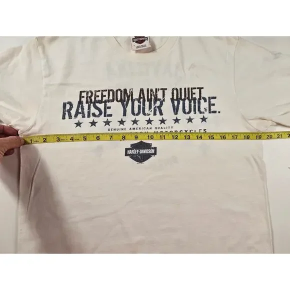 Freedom ain't quiet raise your voice harley Davidson graphic tee medium unisex ^ - Picture 10 of 10